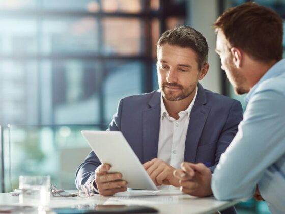 Executives using a B2B portal